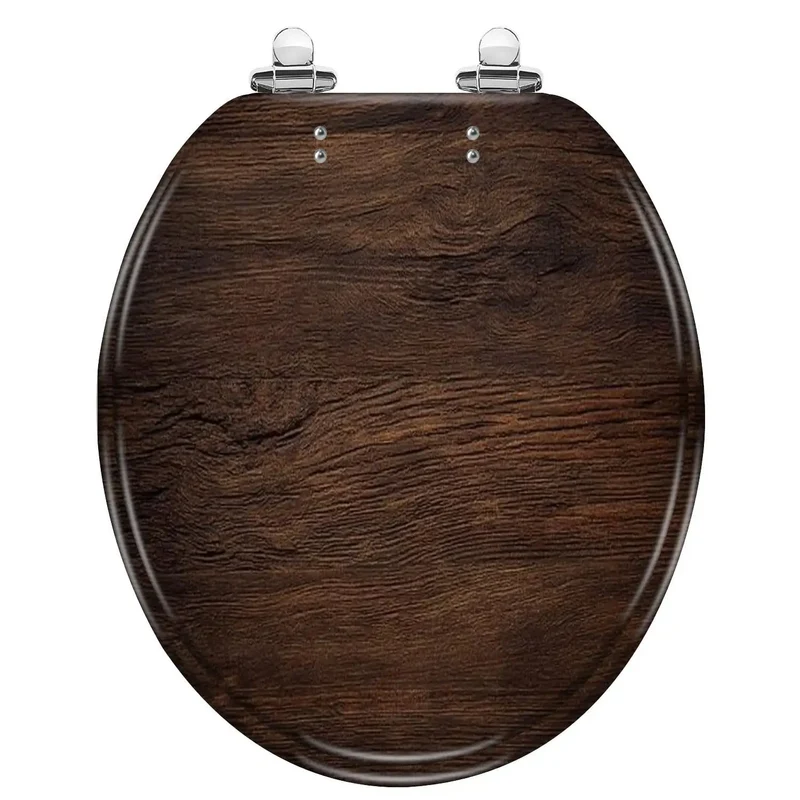 Top Tier Round Replacement Toilet Seat With Silencer Slow Close Lid Quick Swap Hinges And Heavy Duty Injection Molded Resin Wood Seat Build For Modern Bathrooms Standard Size Fits All Fixtures Everywhere You Go