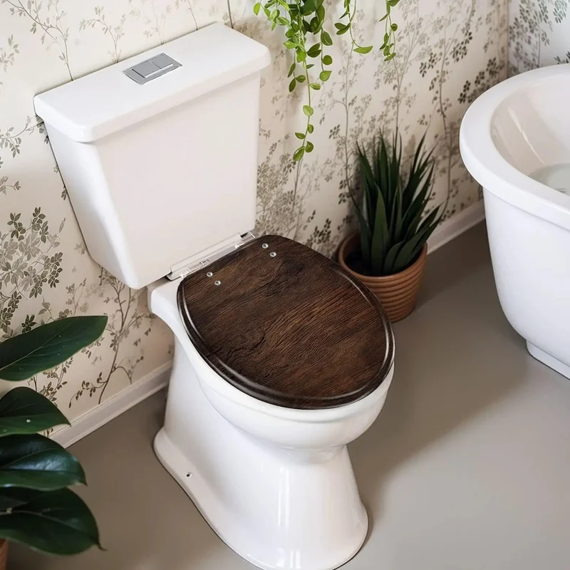 Top Tier Round Replacement Toilet Seat With Silencer Slow Close Lid Quick Swap Hinges And Heavy Duty Injection Molded Resin Wood Seat Build For Modern Bathrooms Standard Size Fits All Fixtures Everywhere You Go