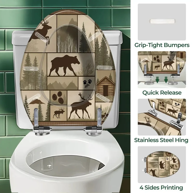 Rock Solid Elongated Resin Toilet Seat For Cabin Or Home Bathroom That Fits Like A Charm On Most Standard Toilets Comes With Two Sets Of Installation Fittings For Hassle Free Setup And Reliable Use Every Time