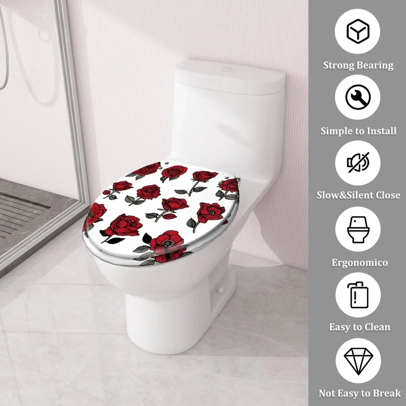 Heavy Duty Round Toilet Seat Built With Thick Resin And Adjustable Hinges Fits Most American Standard Bowls No Sweat Assembly For Top Shelf Home Bathroom Upgrades