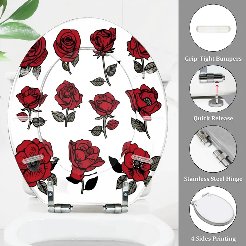 Heavy Duty Round Toilet Seat Built With Thick Resin And Adjustable Hinges Fits Most American Standard Bowls No Sweat Assembly For Top Shelf Home Bathroom Upgrades