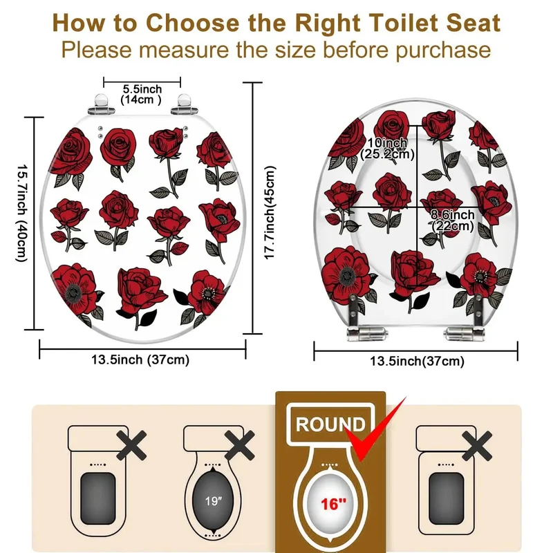 Heavy Duty Round Toilet Seat Built With Thick Resin And Adjustable Hinges Fits Most American Standard Bowls No Sweat Assembly For Top Shelf Home Bathroom Upgrades