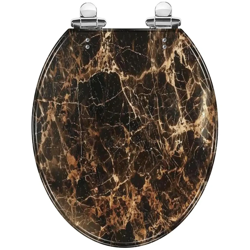 No Fuss Round Replacement Toilet Seat With Slick Soft Close Lid For Bathroom Standard American Fixtures Quick Snap Adjust Hinge Smooth Quiet Close Gentle Drop Easy Peasy Setup