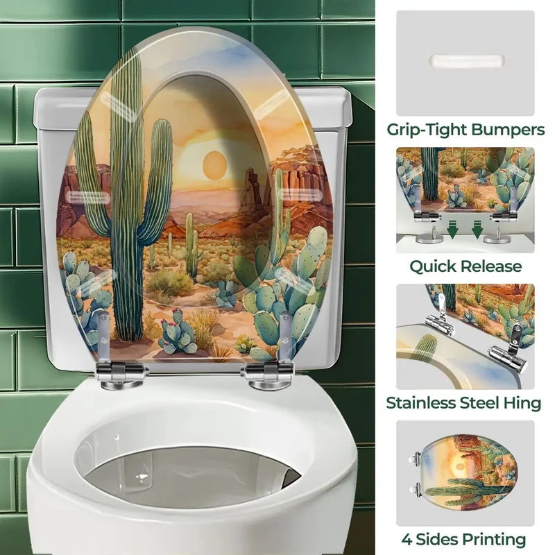 Rock Hard Resin Elongated Toilet Seat For Master Bathrooms Offering Quiet Soft Close Lid And Universal Mounting Hardware For No Sweat Daily Routine Comfort