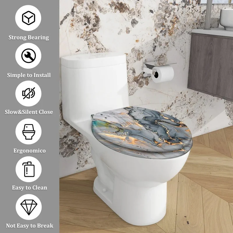 Premium Elongated Toilet Seat With Smooth As Butter Soft Close Hinges Easy Peasy Quick Release Mount Universal Fit For Effortless Home Bathroom Replacement Upgrade And Long Lasting Durability