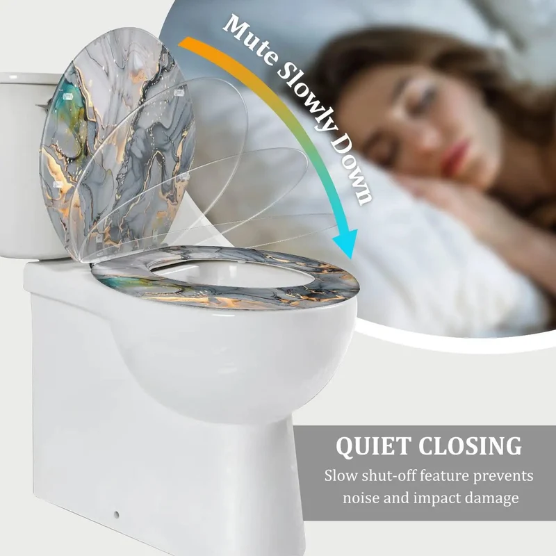 Premium Elongated Toilet Seat With Smooth As Butter Soft Close Hinges Easy Peasy Quick Release Mount Universal Fit For Effortless Home Bathroom Replacement Upgrade And Long Lasting Durability