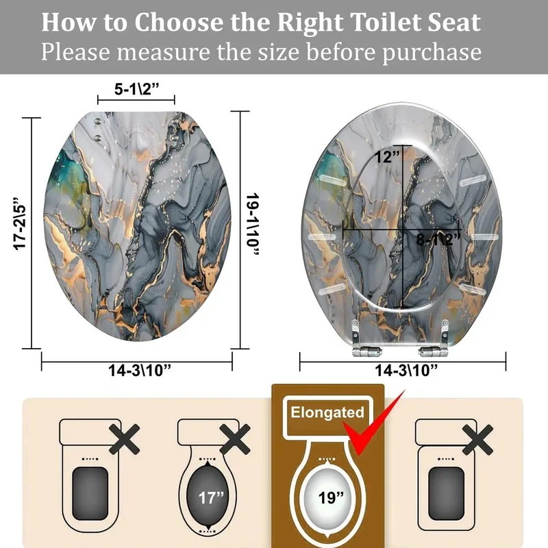 Premium Elongated Toilet Seat With Smooth As Butter Soft Close Hinges Easy Peasy Quick Release Mount Universal Fit For Effortless Home Bathroom Replacement Upgrade And Long Lasting Durability