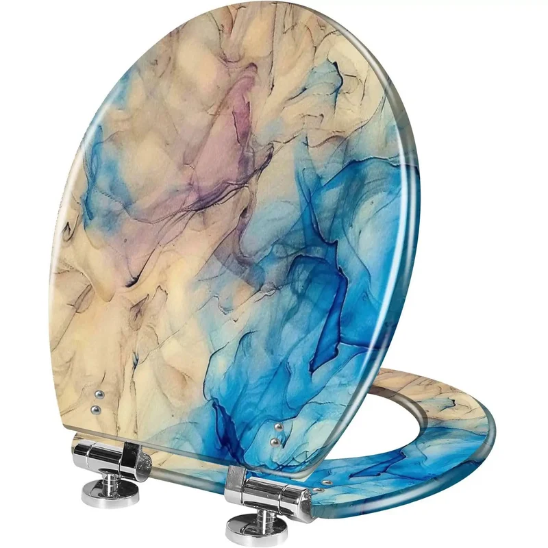 Standard Elongated Toilet Seat With Quiet Close Hinges Heavy Duty Bathroom Replacement Adjustable Hardware Hassle Free Swap For Home Toilets Smooth Glide Lid Rock Solid Build