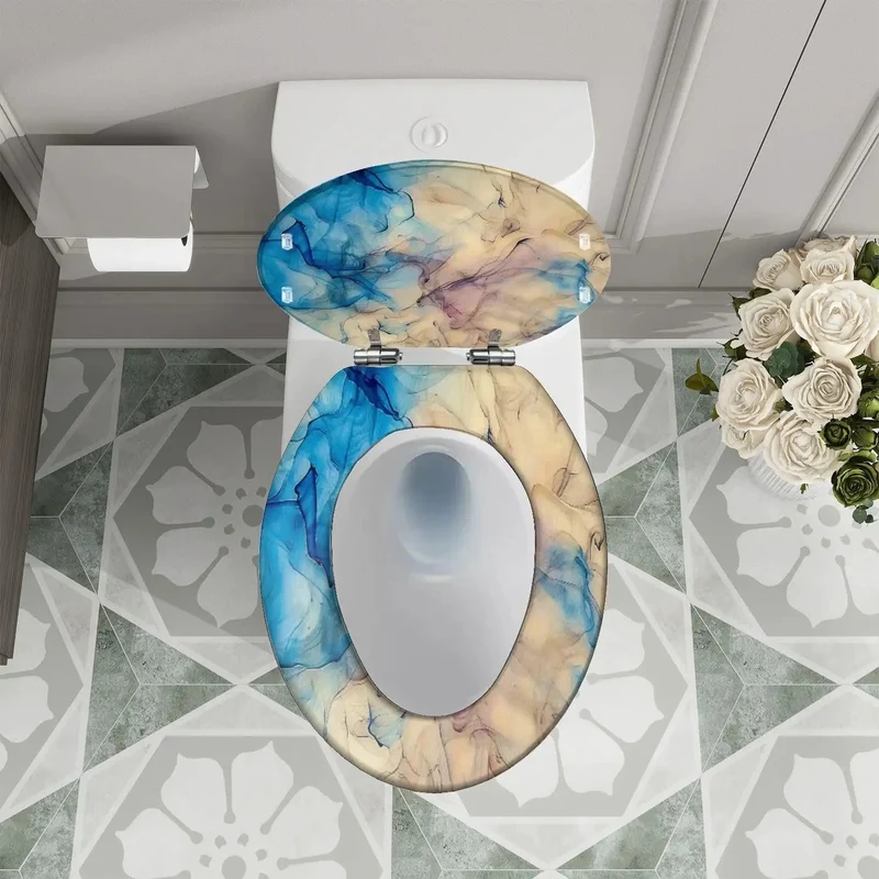 Standard Elongated Toilet Seat With Quiet Close Hinges Heavy Duty Bathroom Replacement Adjustable Hardware Hassle Free Swap For Home Toilets Smooth Glide Lid Rock Solid Build