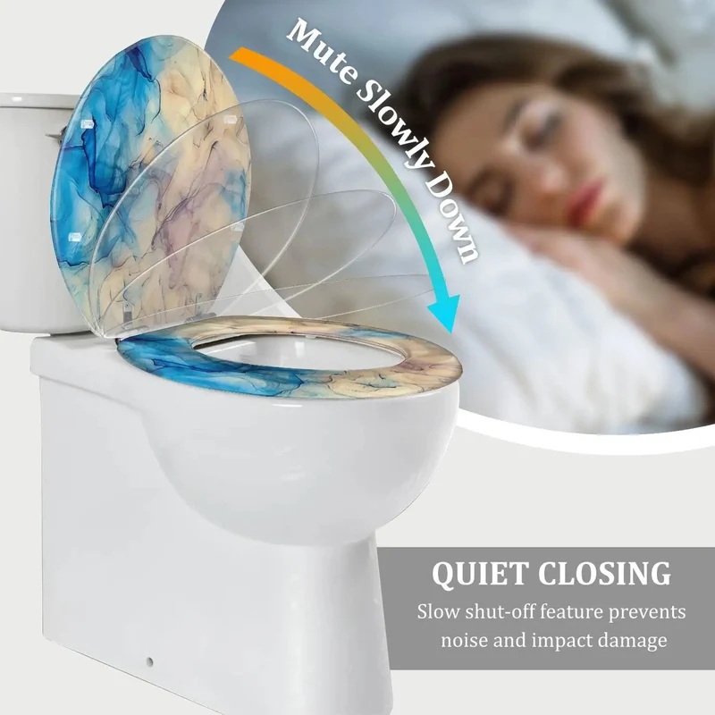 Standard Elongated Toilet Seat With Quiet Close Hinges Heavy Duty Bathroom Replacement Adjustable Hardware Hassle Free Swap For Home Toilets Smooth Glide Lid Rock Solid Build