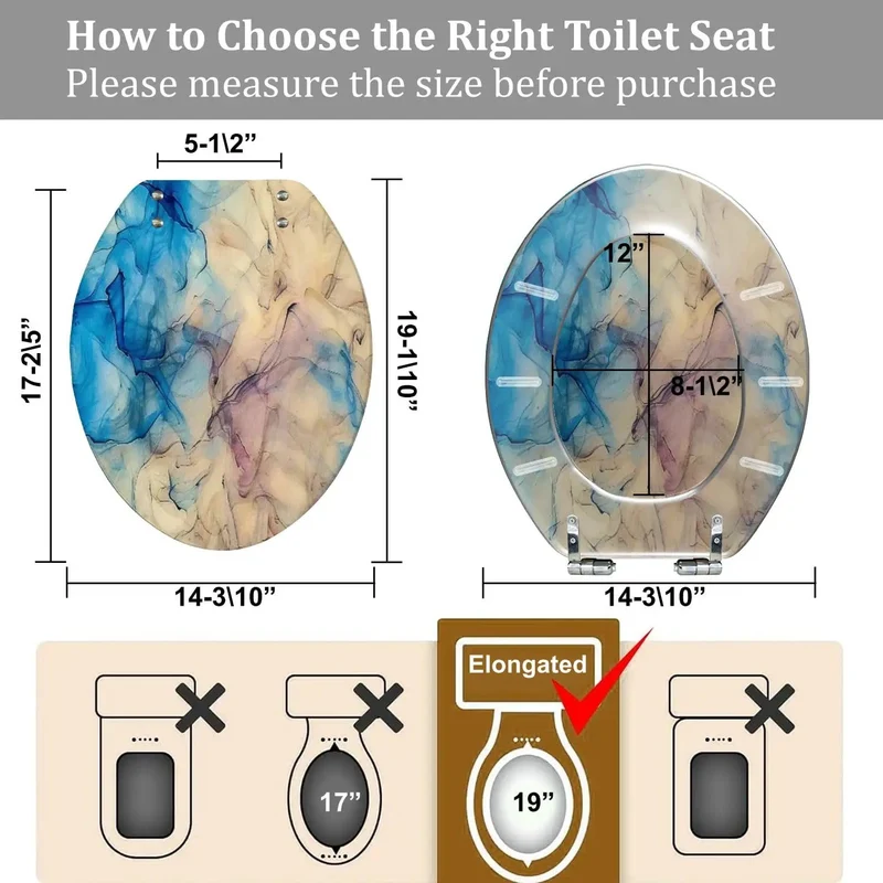 Standard Elongated Toilet Seat With Quiet Close Hinges Heavy Duty Bathroom Replacement Adjustable Hardware Hassle Free Swap For Home Toilets Smooth Glide Lid Rock Solid Build