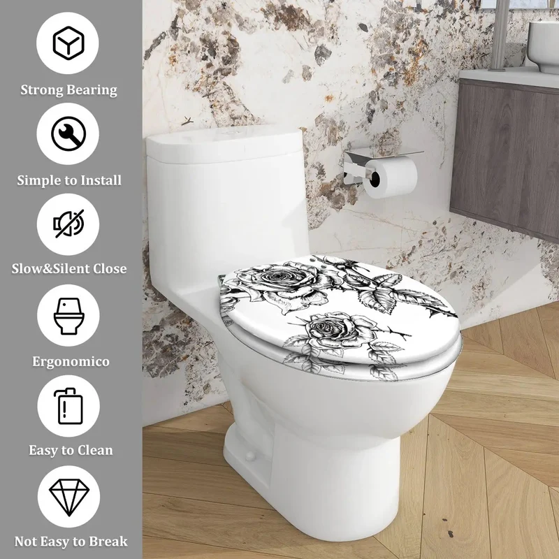Elongated Toilet Seat Featuring Slick Slow Close Lid And Foolproof Mounting Hardware For Standard American Fixtures No Sweat Setup For Modern Home Bathrooms Upgrades