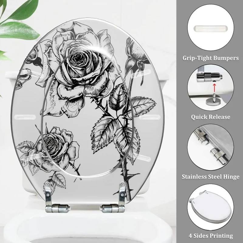 Elongated Toilet Seat Featuring Slick Slow Close Lid And Foolproof Mounting Hardware For Standard American Fixtures No Sweat Setup For Modern Home Bathrooms Upgrades