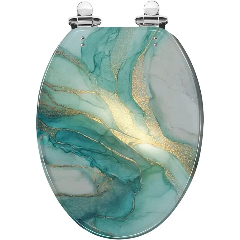Elongated Resin Toilet Seat For Bathroom With Adjustable Stainless Hinges And Complete Hardware Kit To Fit Skirting Or Standard American Bowls Zero Drama Setup And Heavy Duty Daily Use
