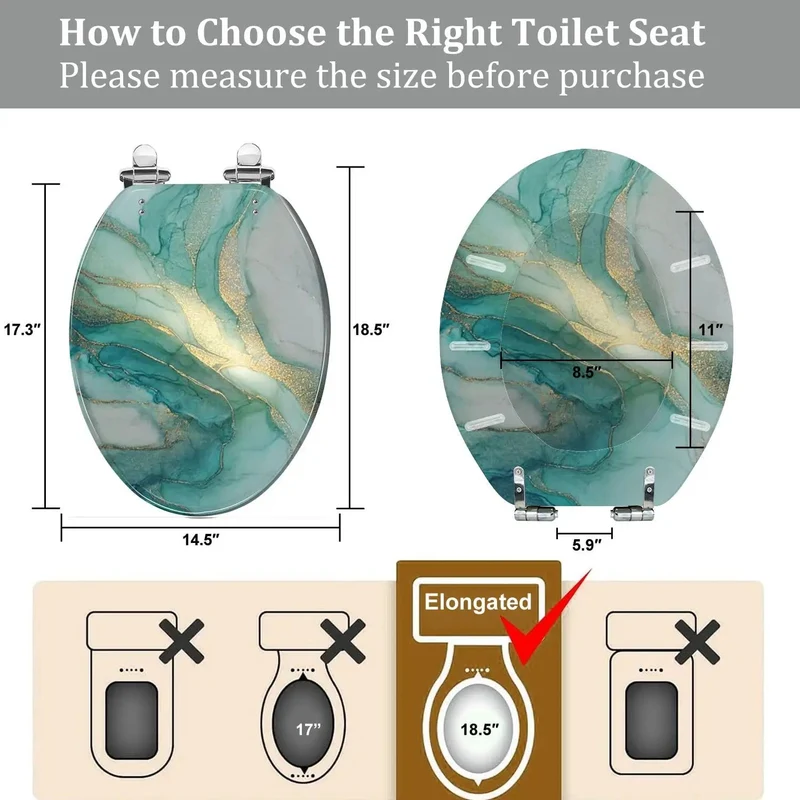 Elongated Resin Toilet Seat For Bathroom With Adjustable Stainless Hinges And Complete Hardware Kit To Fit Skirting Or Standard American Bowls Zero Drama Setup And Heavy Duty Daily Use