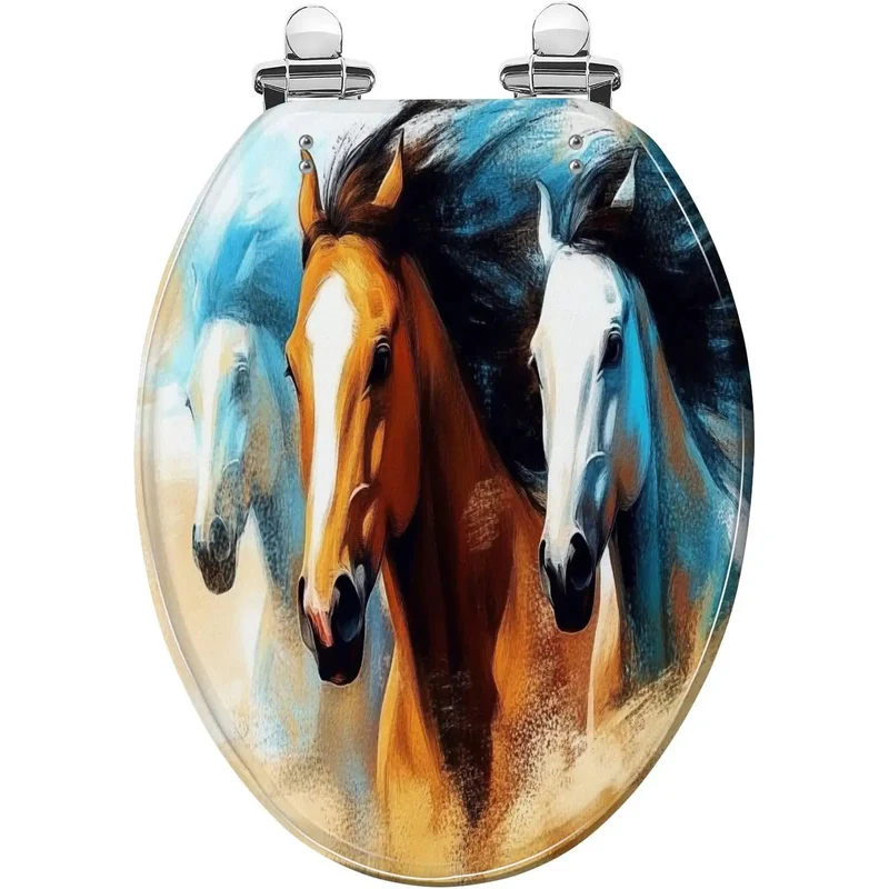 Heavy Duty Elongated Decorative Toilet Seat Fits Like A Glove On Most American Standard Models Features Adjustable Hinges And Universal Hardware For Hassle Free Skirter Install Upgrades Your Restroom With Sleek Style And Reliable Performance