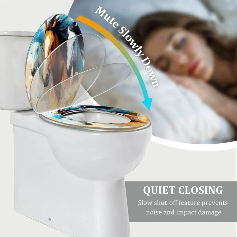 Heavy Duty Elongated Decorative Toilet Seat Fits Like A Glove On Most American Standard Models Features Adjustable Hinges And Universal Hardware For Hassle Free Skirter Install Upgrades Your Restroom With Sleek Style And Reliable Performance