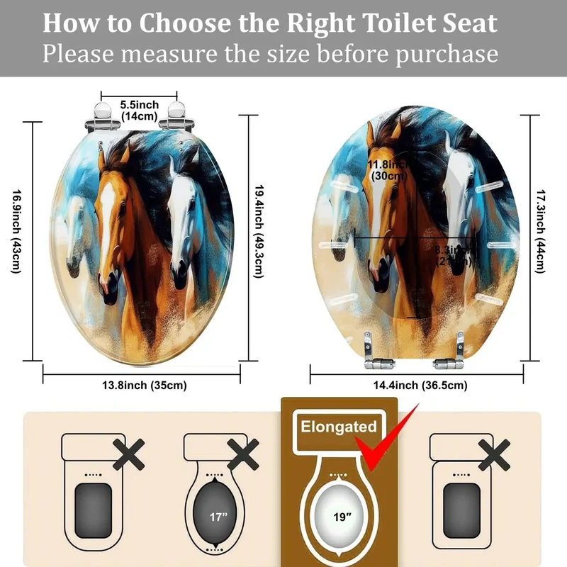 Heavy Duty Elongated Decorative Toilet Seat Fits Like A Glove On Most American Standard Models Features Adjustable Hinges And Universal Hardware For Hassle Free Skirter Install Upgrades Your Restroom With Sleek Style And Reliable Performance