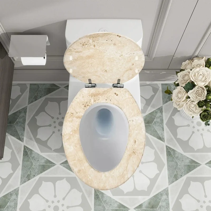 Upgrade Your Bath Game With This Tough Elongated Toilet Seat Featuring Adjustable Hinges With Dual Mounting Accessories For Skirted And Non Skirted Models Hassle Free Setup