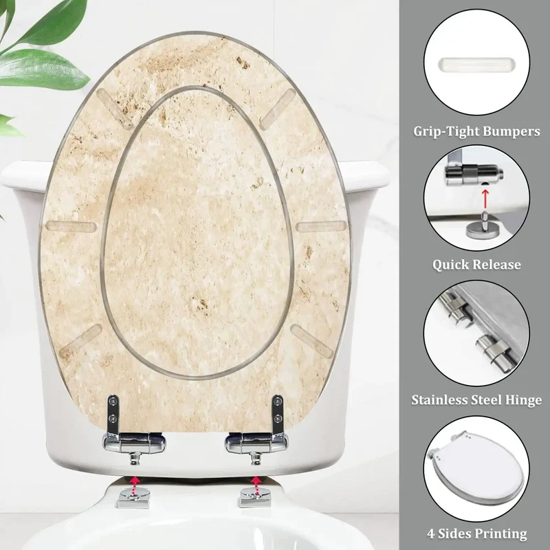 Upgrade Your Bath Game With This Tough Elongated Toilet Seat Featuring Adjustable Hinges With Dual Mounting Accessories For Skirted And Non Skirted Models Hassle Free Setup