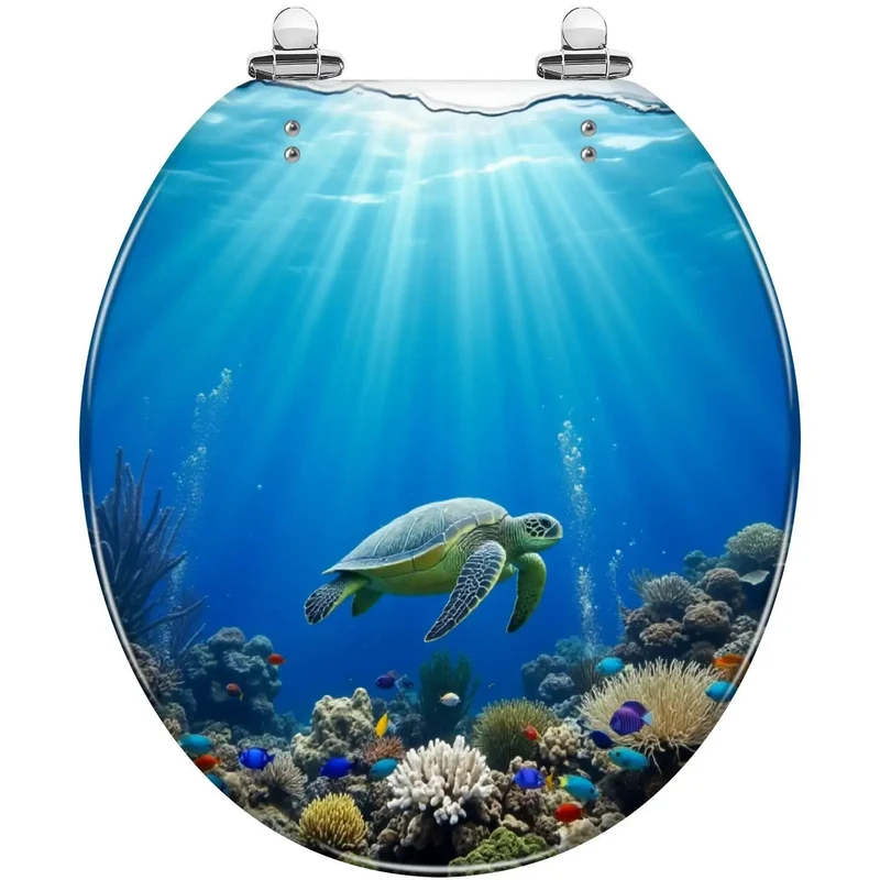 Round Resin Toilet Seat With Smooth Soft Close Lid And Adjustable Universal Mount Kit For Standard Bathroom Fixtures Featuring Heavy Duty Build And Quick Change Install Setup