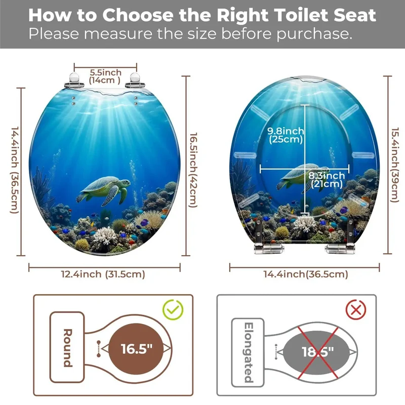 Round Resin Toilet Seat With Smooth Soft Close Lid And Adjustable Universal Mount Kit For Standard Bathroom Fixtures Featuring Heavy Duty Build And Quick Change Install Setup