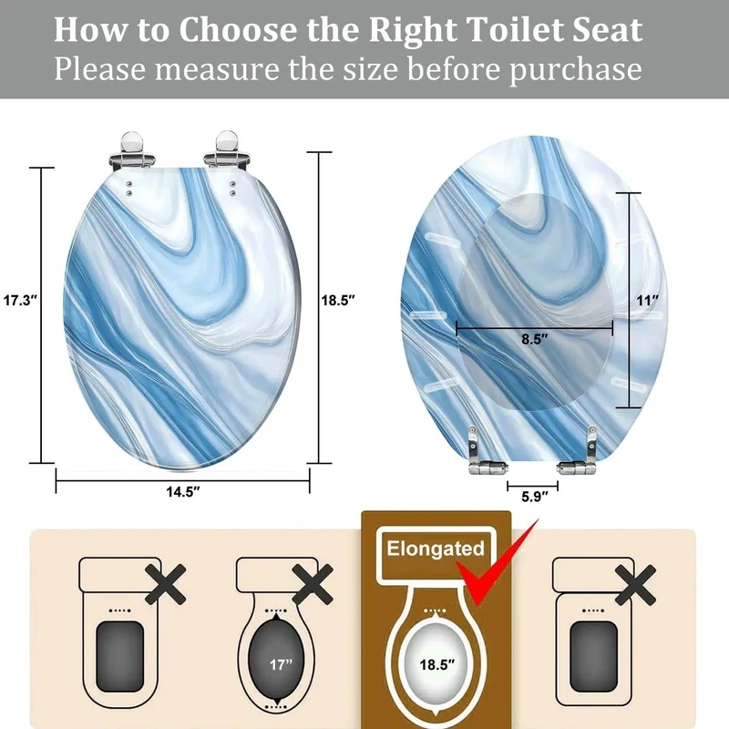 Fits Like A Glove Elongated Resin Toilet Seat With Soft Close Lids Adjustable Hinges Easy Installs On Most American Standard Plumbing Quick Release Hardware For Hassle Free Bathroom Refresh