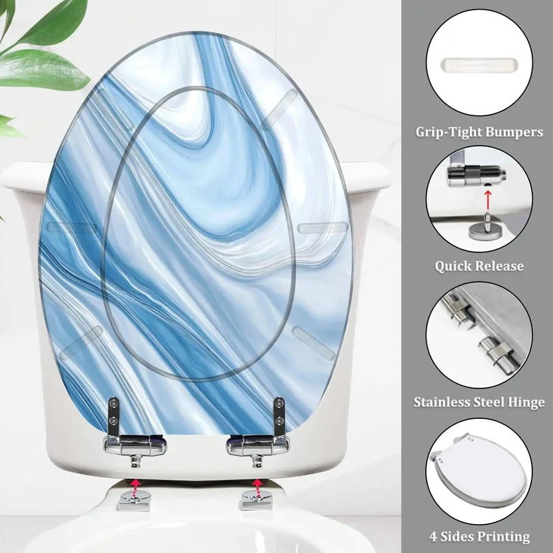 Fits Like A Glove Elongated Resin Toilet Seat With Soft Close Lids Adjustable Hinges Easy Installs On Most American Standard Plumbing Quick Release Hardware For Hassle Free Bathroom Refresh