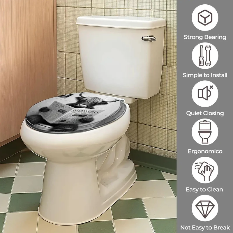 Smooth Quality Round Resin Toilet Seat For Classic Farmhouse Bathrooms With Heavy Duty Bolts And No Sweat Assembly For Every Standard Family Toilet Model