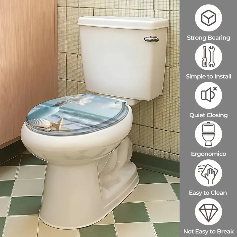 Premium Molded Resin Round Toilet Seat Featuring Silent Closing Lid And No Sweat Universal Brackets For Quick Swap Every Standard Bathroom Setup Today