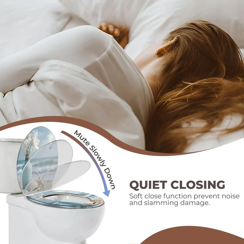 Premium Molded Resin Round Toilet Seat Featuring Silent Closing Lid And No Sweat Universal Brackets For Quick Swap Every Standard Bathroom Setup Today