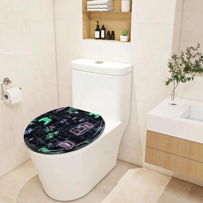 Plug And Play Universal Toilet Seat With Durable Cover Fits Most Standard Bowls Wide Size Range Easy Hook Up Slick Finish No Drama Bathroom Remodel Includes Robust Bolt Kit For Sure Hold