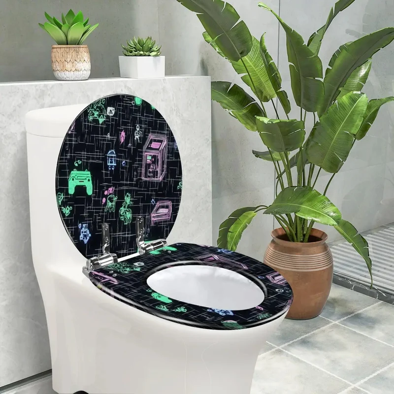 Plug And Play Universal Toilet Seat With Durable Cover Fits Most Standard Bowls Wide Size Range Easy Hook Up Slick Finish No Drama Bathroom Remodel Includes Robust Bolt Kit For Sure Hold