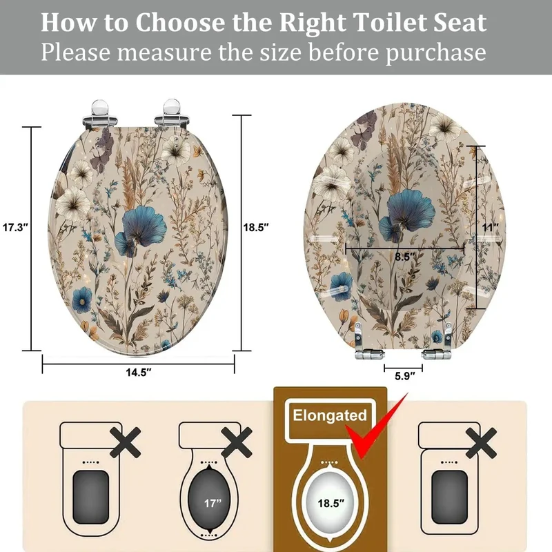 Top Shelf Decorative Elongated Toilet Seat For Modern Bathrooms With Big Time Comfort And Adjustable Hinges Designed For Most American Standard Models Quick Install
