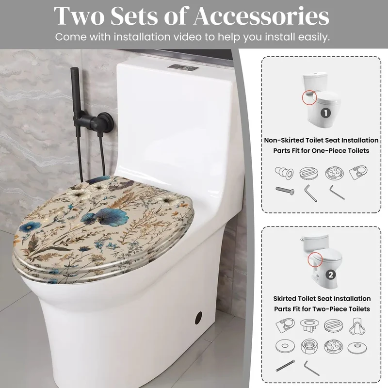Top Shelf Decorative Elongated Toilet Seat For Modern Bathrooms With Big Time Comfort And Adjustable Hinges Designed For Most American Standard Models Quick Install