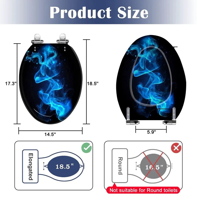Novelty Elongated Resin Toilet Seat Featuring Adjustable Hinges For Bathroom Makeovers With Zero Hassle Setup And Solid Core Build For A Clean New Look And Smooth Everyday Performance