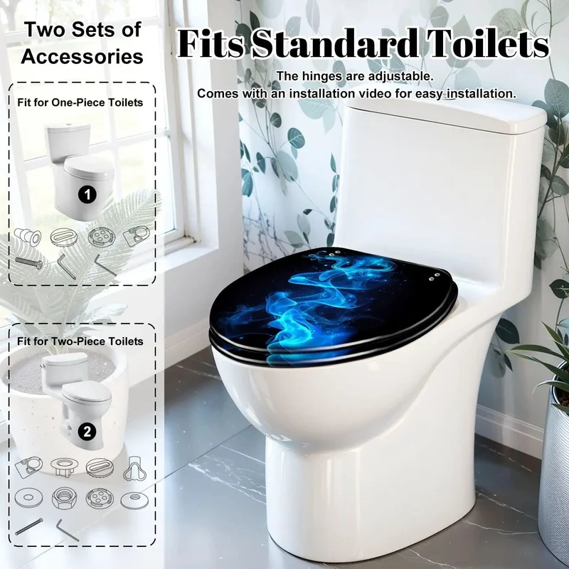 Novelty Elongated Resin Toilet Seat Featuring Adjustable Hinges For Bathroom Makeovers With Zero Hassle Setup And Solid Core Build For A Clean New Look And Smooth Everyday Performance