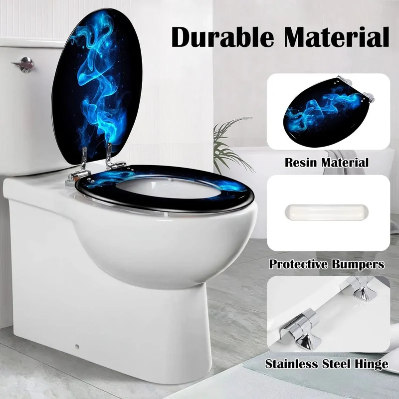 Novelty Elongated Resin Toilet Seat Featuring Adjustable Hinges For Bathroom Makeovers With Zero Hassle Setup And Solid Core Build For A Clean New Look And Smooth Everyday Performance