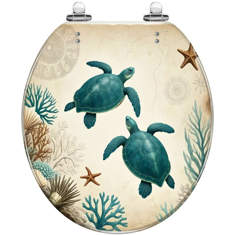 Heavy Duty Teal Resin Toilet Seat With Smooth Glide Slow Close Hinges And Totally Hassle Free Install For Standard Bathrooms Featuring Dang Sturdy Waterproof Build That Handles Daily Wear Easily
