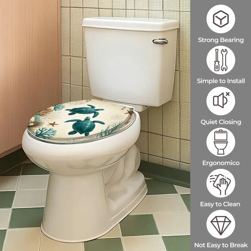 Heavy Duty Teal Resin Toilet Seat With Smooth Glide Slow Close Hinges And Totally Hassle Free Install For Standard Bathrooms Featuring Dang Sturdy Waterproof Build That Handles Daily Wear Easily