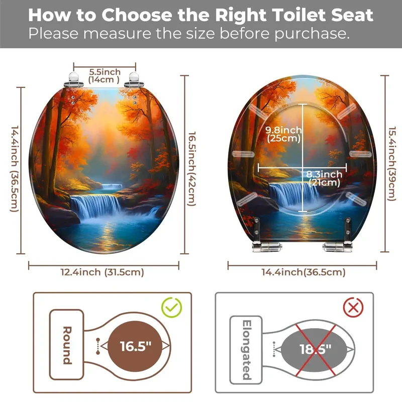 Round Resin Toilet Seat For Bathroom Built Rock Solid With Universal Adjustable Mounting Fittings Compatible With Four To Seven Inch Bolt Spreads And Complete Hardware For Zero Drama Setup