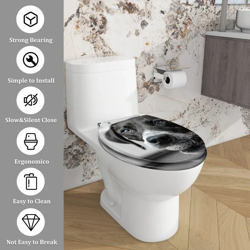 Heavy Duty Elongated White Resin Toilet Seat Cover Built For Smooth Glides And Silent Shutting With Tough As Nails Build That Fits Standard Bathrooms Effortlessly For A Fresh Everyday Vibe