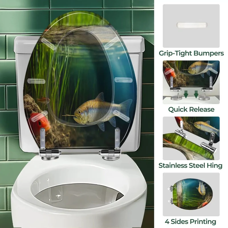 Elongated Resin Toilet Seat Universal Fit Hella Durable Heavy Duty Bathroom Installation Fits Like A Dream No Sweat Setup Slick Surface Straight Up Game Changer Bathroom Upgrade