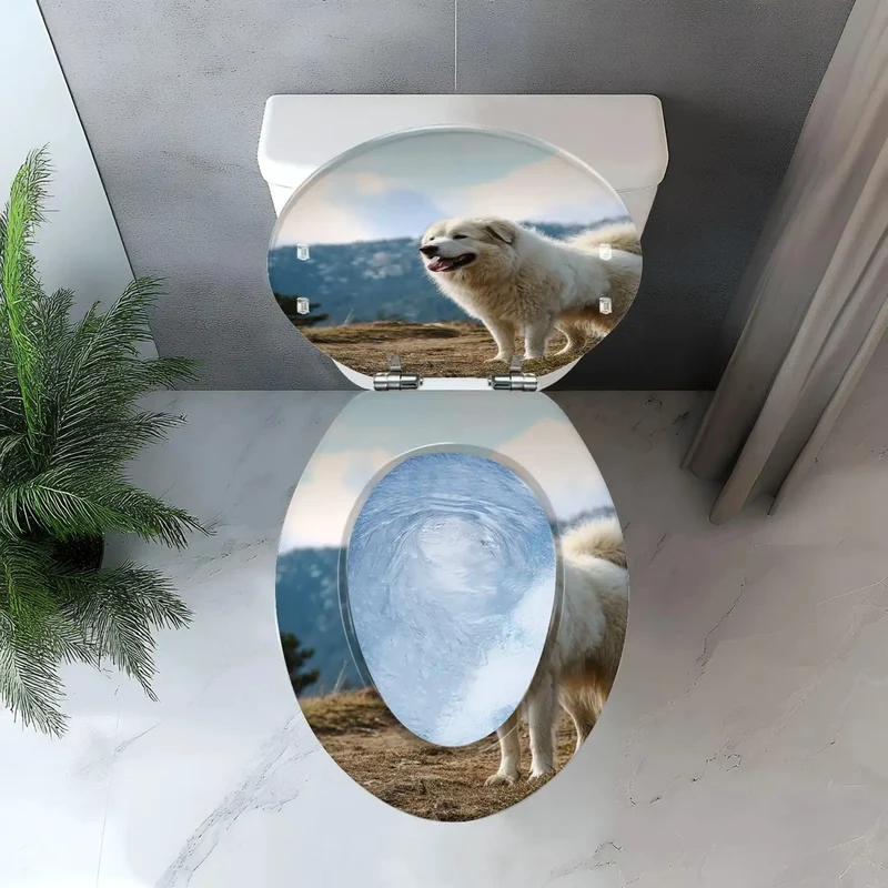 Universal Elongated Toilet Seat Slick Decorative Finish No Sweat Setup Fits Most Standard Bathroom Toilets Solid Top Shelf Heavy Duty Build Smooth Swing Hinges
