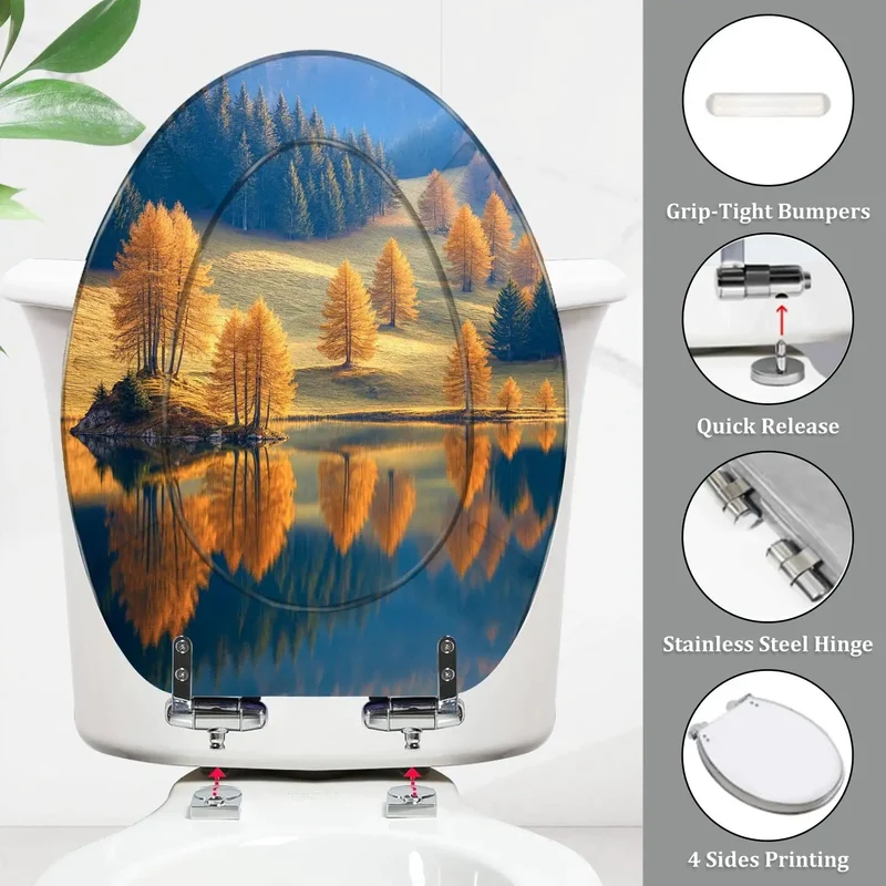 Heavy Duty Elongated Toilet Seat For American Homes Featuring No Sweat Adjustable Hinges That Fit Just Like A Glove On Every Standard Bathroom Setup Really Quick And Durable