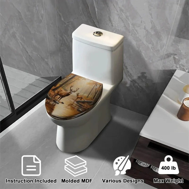 Soft Close Toilet Seat With Dope Themed Graphic Prints Solid Resin Build And Heavy Duty Silent Hinges Swift Bathroom Replacement To Give Your Daily Routine A Major Glow Up
