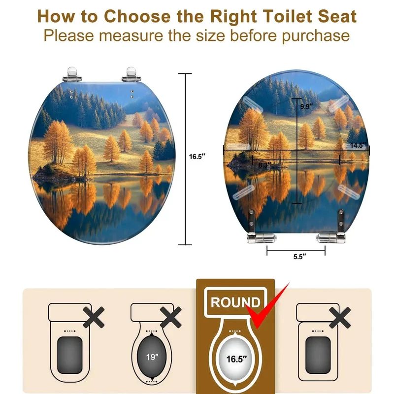Heavy Duty Round Resin Toilet Seat With Smooth Slow Close Lid And Quick Release Hinges For Standard American Home Baths Easy Peasy Installation Fits Like A Dream Zero Hassle Promise