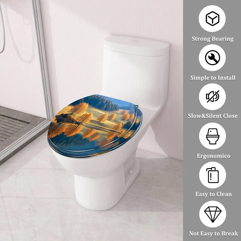 Heavy Duty Round Resin Toilet Seat With Smooth Slow Close Lid And Quick Release Hinges For Standard American Home Baths Easy Peasy Installation Fits Like A Dream Zero Hassle Promise