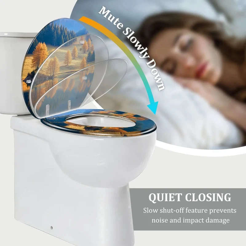 Heavy Duty Round Resin Toilet Seat With Smooth Slow Close Lid And Quick Release Hinges For Standard American Home Baths Easy Peasy Installation Fits Like A Dream Zero Hassle Promise