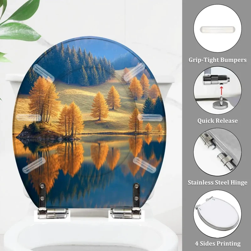 Heavy Duty Round Resin Toilet Seat With Smooth Slow Close Lid And Quick Release Hinges For Standard American Home Baths Easy Peasy Installation Fits Like A Dream Zero Hassle Promise